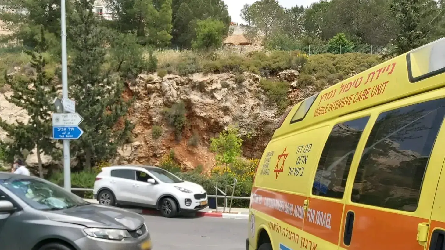 זירת תאונת הדרכים בירושלים 11 במאי 2020 זירת תאונת הדרכים בירושלים 11 במאי 2020
