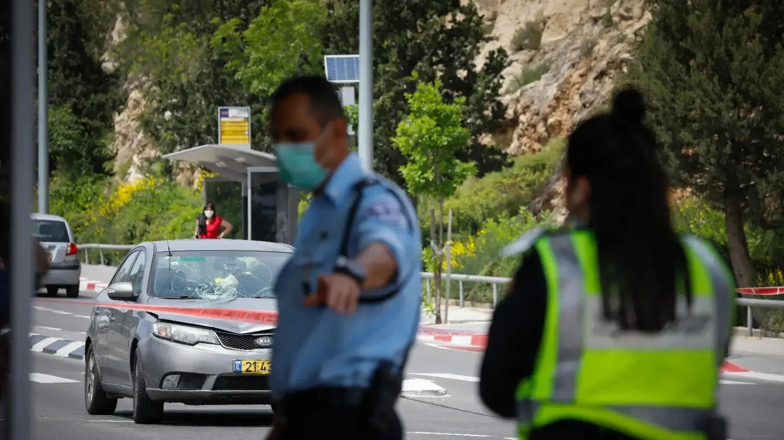 זירת תאונת הדרכים בירושלים 11 במאי 2020