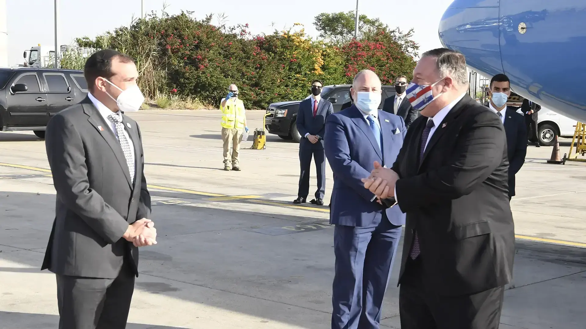 שר החוץ של ארצות הברית מייק פומפאו נחת בישראל - ה-13 למאי 2020 שר החוץ של ארצות הברית מייק פומפאו נחת בישראל - ה-13 למאי 2020