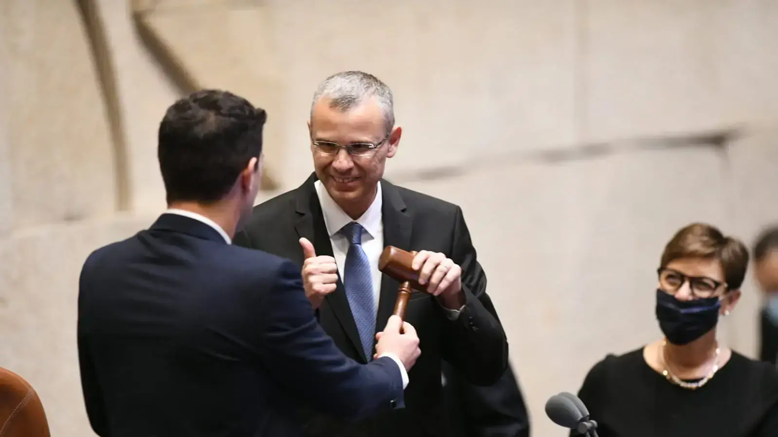 יו"ר הכנסת, יריב לוין לאחר היבחרו ליו"ר הנכסת  
17 במאי 2020