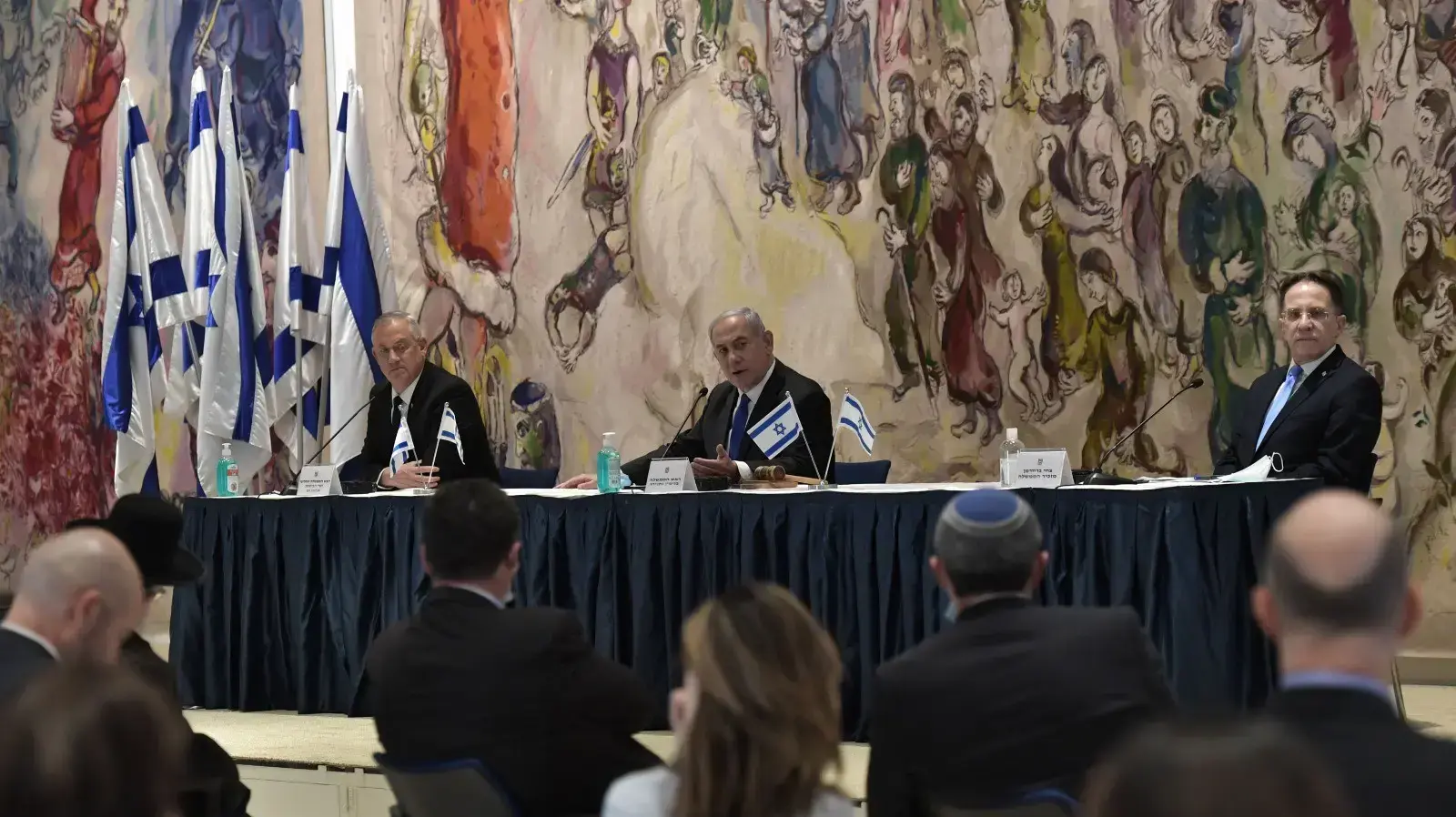 ישיבת ממשלה ראשונה של הממשלה ה-35 באולם שאגאל בכנסת 17 במאי 2020 ישיבת ממשלה ראשונה של הממשלה ה-35 באולם שאגאל בכנסת 17 במאי 2020