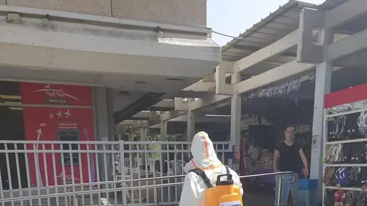 חיטוי המרכז המסחר בתל כביר 18 במאי 2020