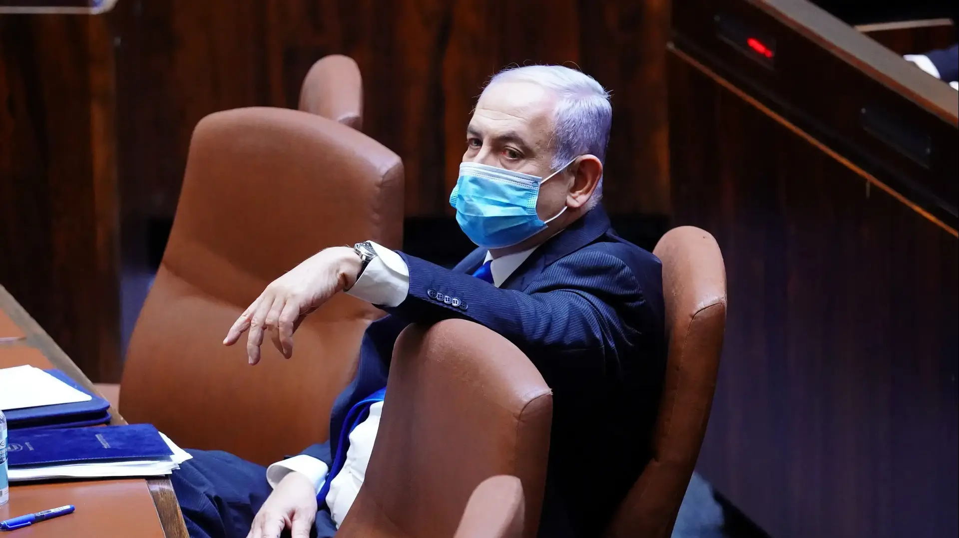 בנימין נתניהו בהשבעת הכנסת, 17 במאי 2020. בנימין נתניהו בהשבעת הכנסת, 17 במאי 2020.