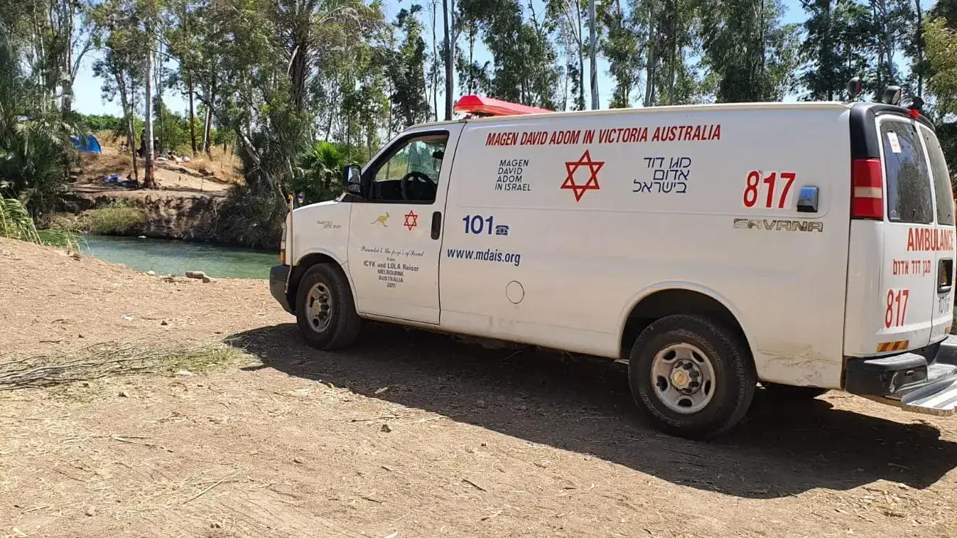 הזירה בנהר הירדן בה נמשה מהמים צעיר כבן 18 לאחר שטבע. 28 במאי 2020