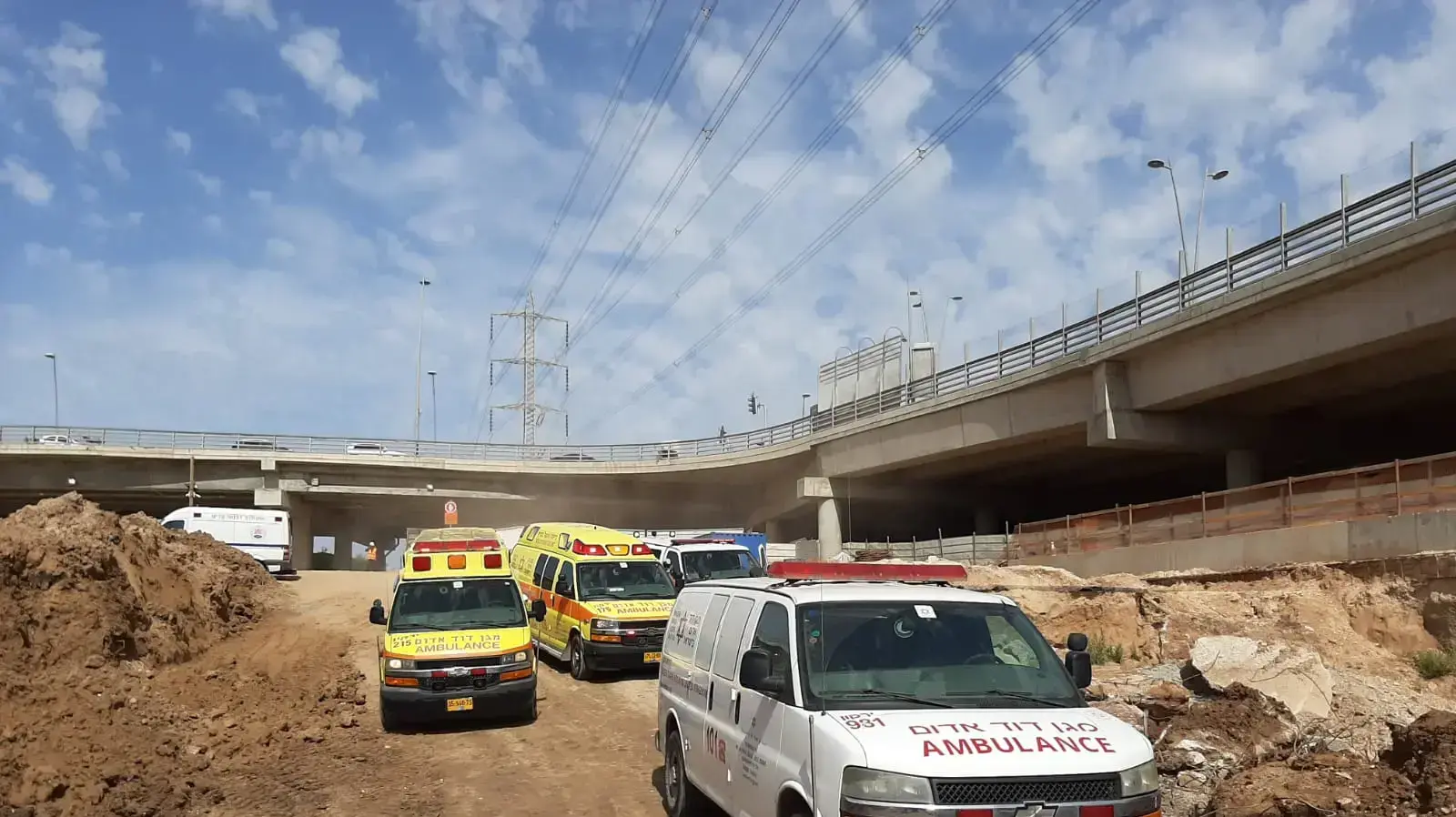 זירת פגיעת הפועל מטרקטור באתר בניה בבני ברק 2 ביוני 2020