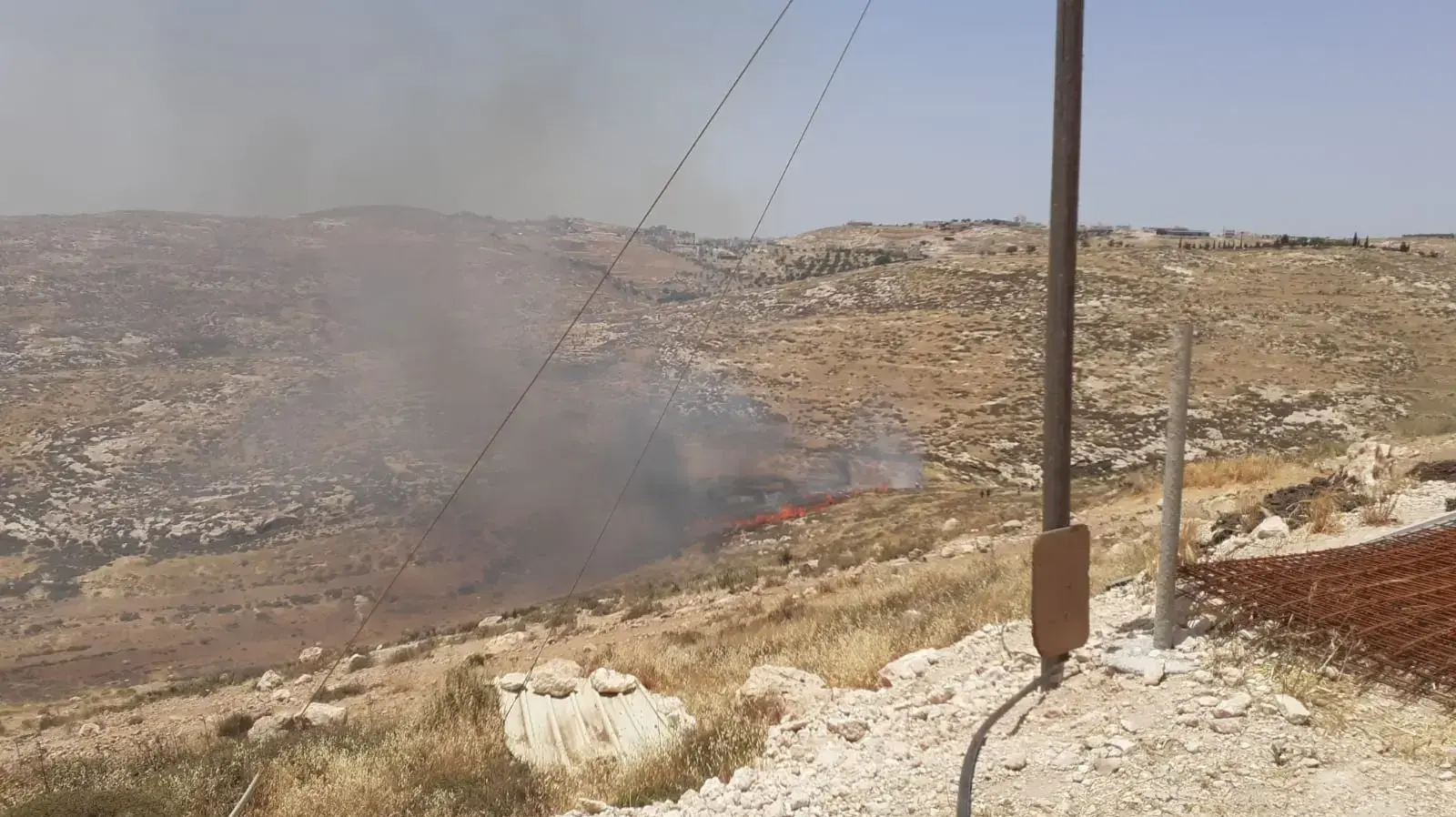 שריפה סמוך ליישוב אשתמוע שבדרום הר חברון. 5 ביוני 2020