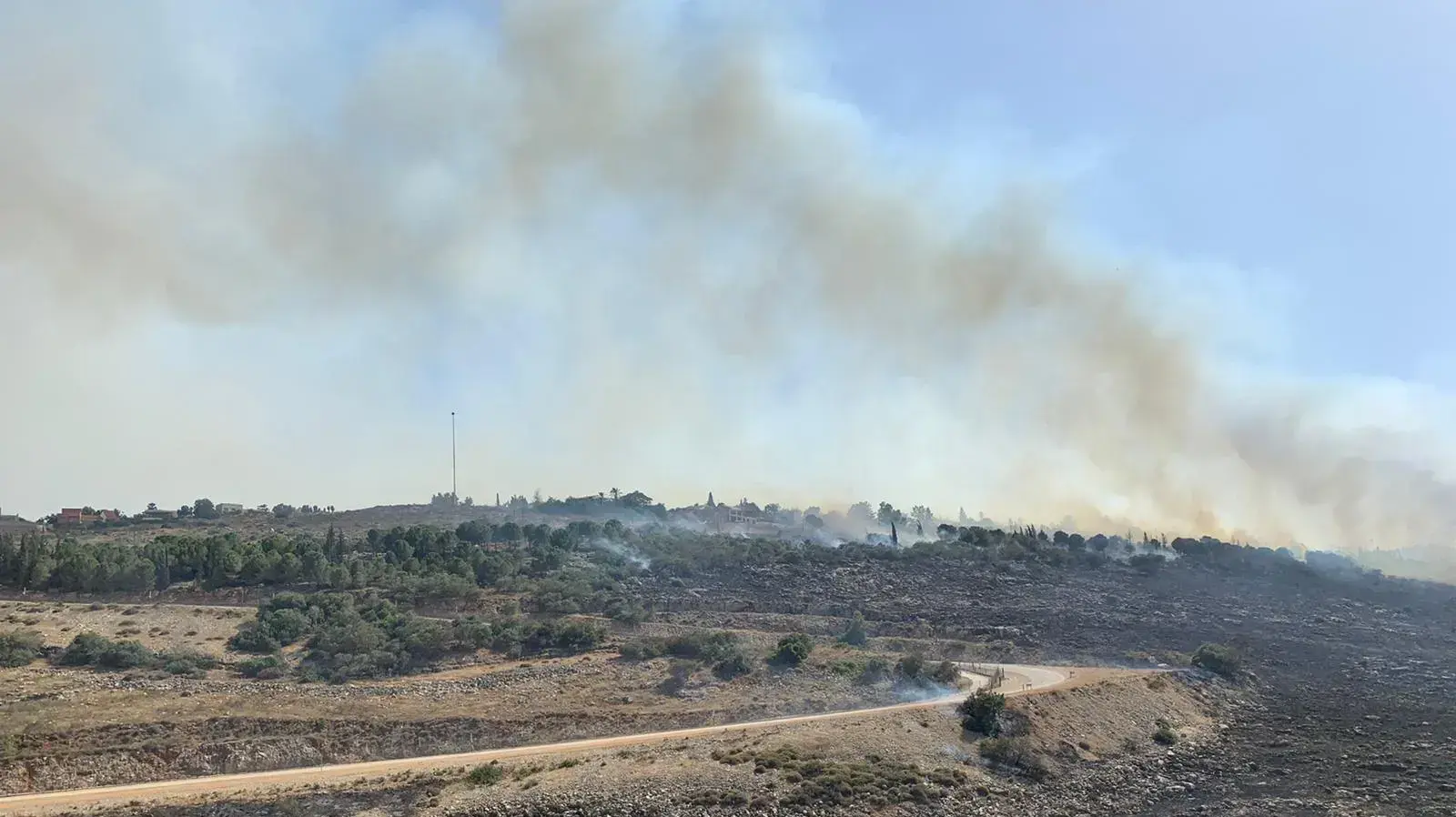 שריפת קוצים ביישוב סלעית שבמערב השומרון. 5 ביוני 2020 שריפת קוצים ביישוב סלעית שבמערב השומרון. 5 ביוני 2020