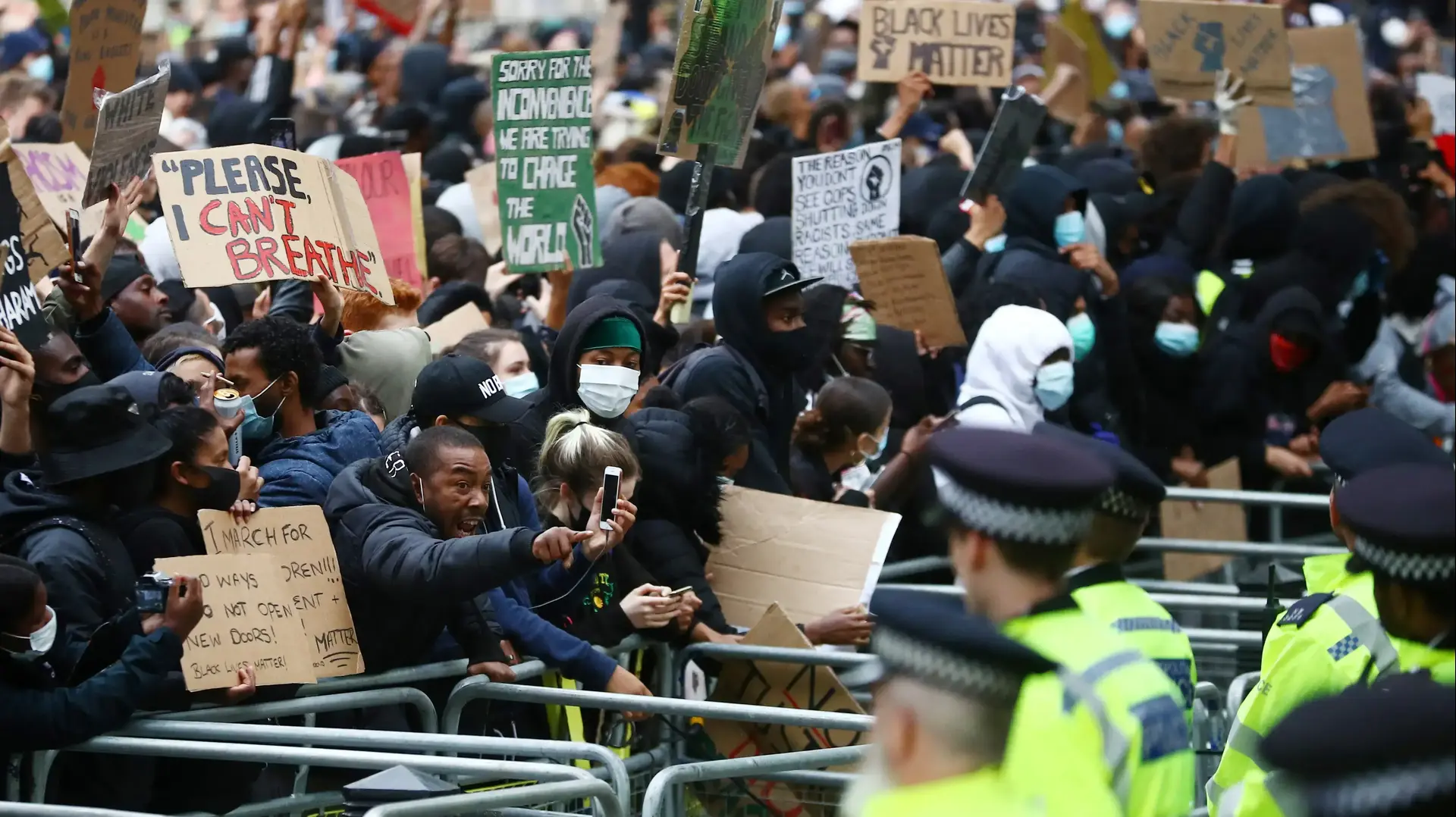 מחאה נגד הריגתו של ג'ורג' פלויד בלונדון, 7 ביוני 2020