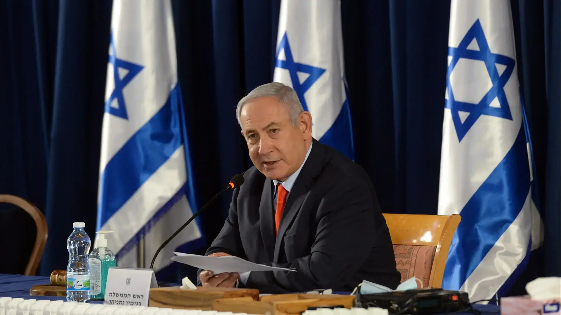 ראש הממשלה, בנימין נתניהו בדיון ועדת שרים לעניין משבר הקורונה במשרד החוץ 17 ביוני 2020