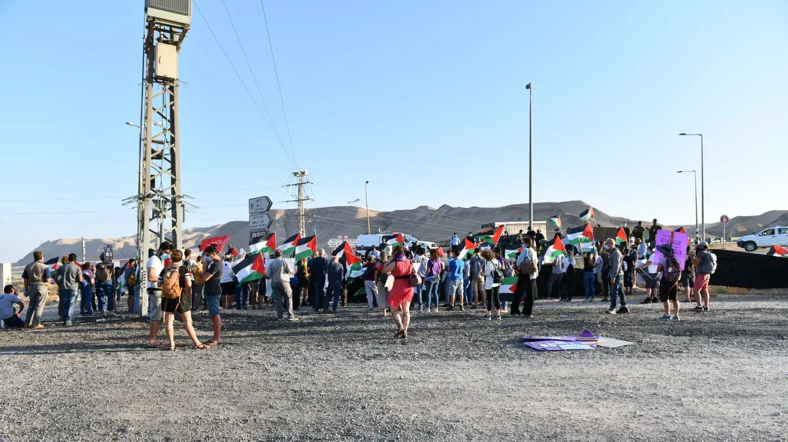 הפגנת מחאה נגד תכנית הסיפוח והכיבוש בצומת אלמוג בבקעה 27 ביוני 2020 