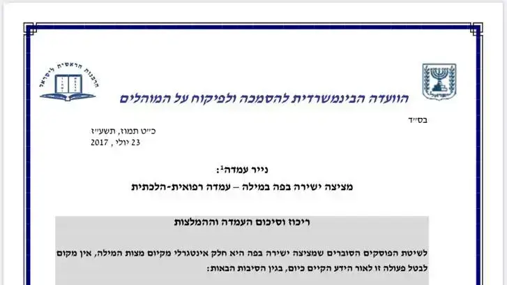נייר עמדה בנושא ברית מילה של הוועדה לפיקוח על המוהלים. 28 ביוני 2020. נייר עמדה בנושא ברית מילה של הוועדה לפיקוח על המוהלים. 28 ביוני 2020.