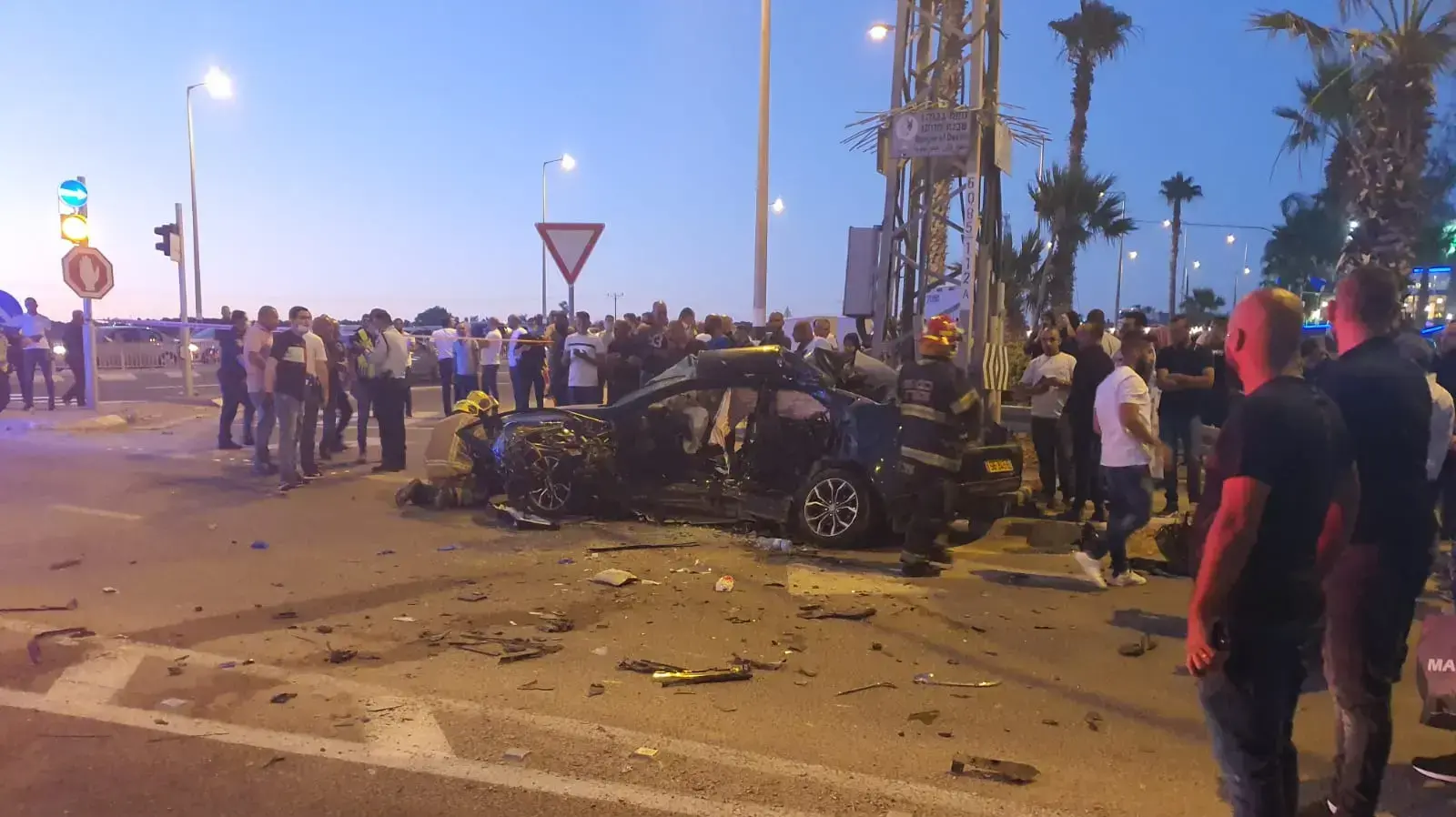 זירת תאונת דרכים בצומת גני טמרה ב-3 ביולי 2020 זירת תאונת דרכים בצומת גני טמרה ב-3 ביולי 2020