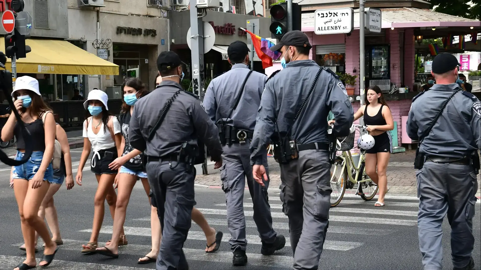 פעולות אכיפת המשטרה לצורך בלימת התפשטות נגיף הקורונה בתל אביב 7 ביולי 2020

