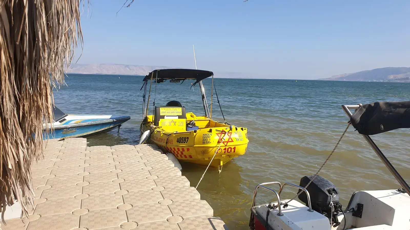 זירת התאונה בה נפצע גבר בן 37 ממנוע סירה סמוך לחוף חוקוק בכנרת. 10 ביולי 2020. זירת התאונה בה נפצע גבר בן 37 ממנוע סירה סמוך לחוף חוקוק בכנרת. 10 ביולי 2020.