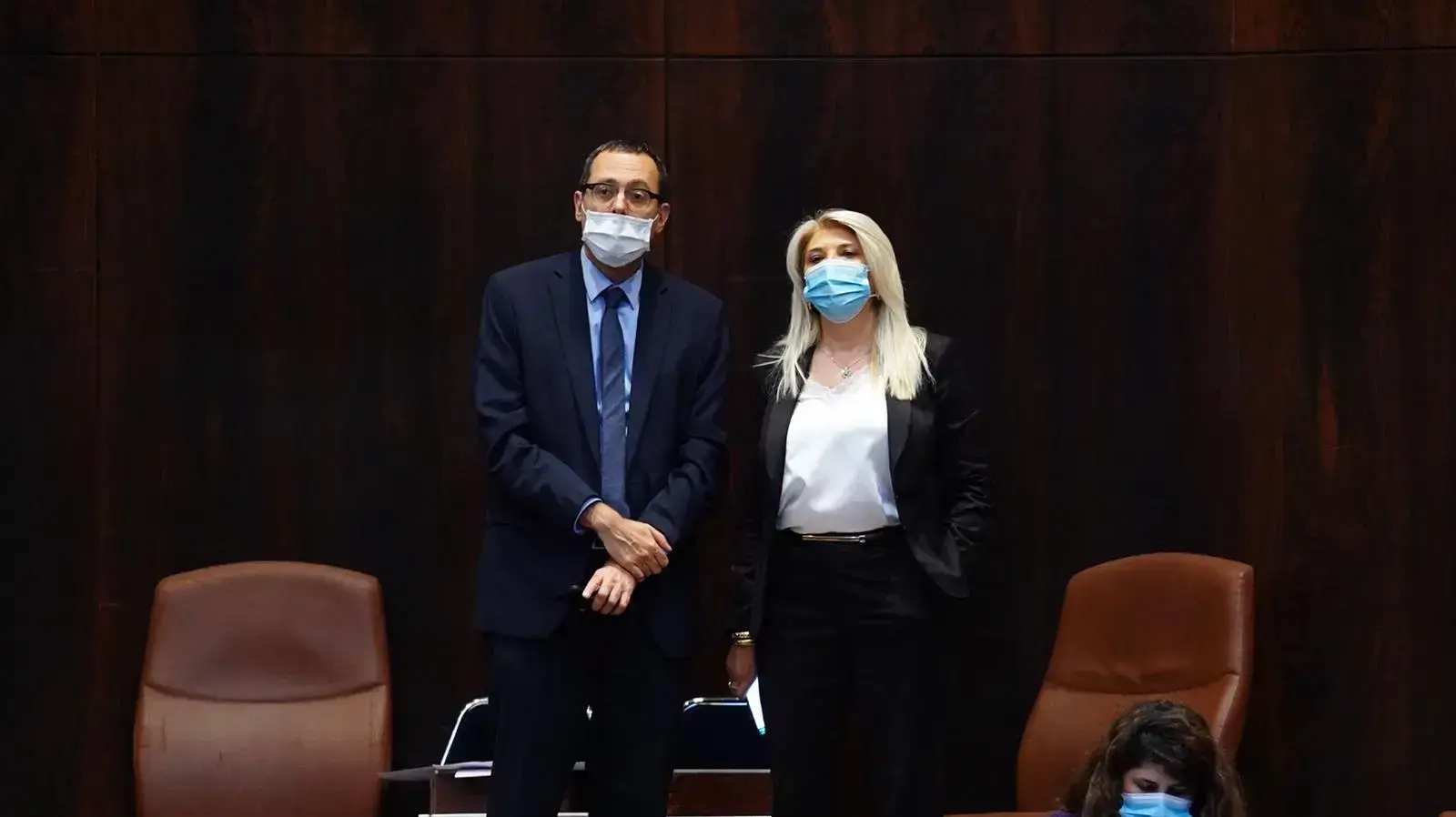 אסנת מארק וצביקה האוזר בכנסת, 15 ביולי 2020