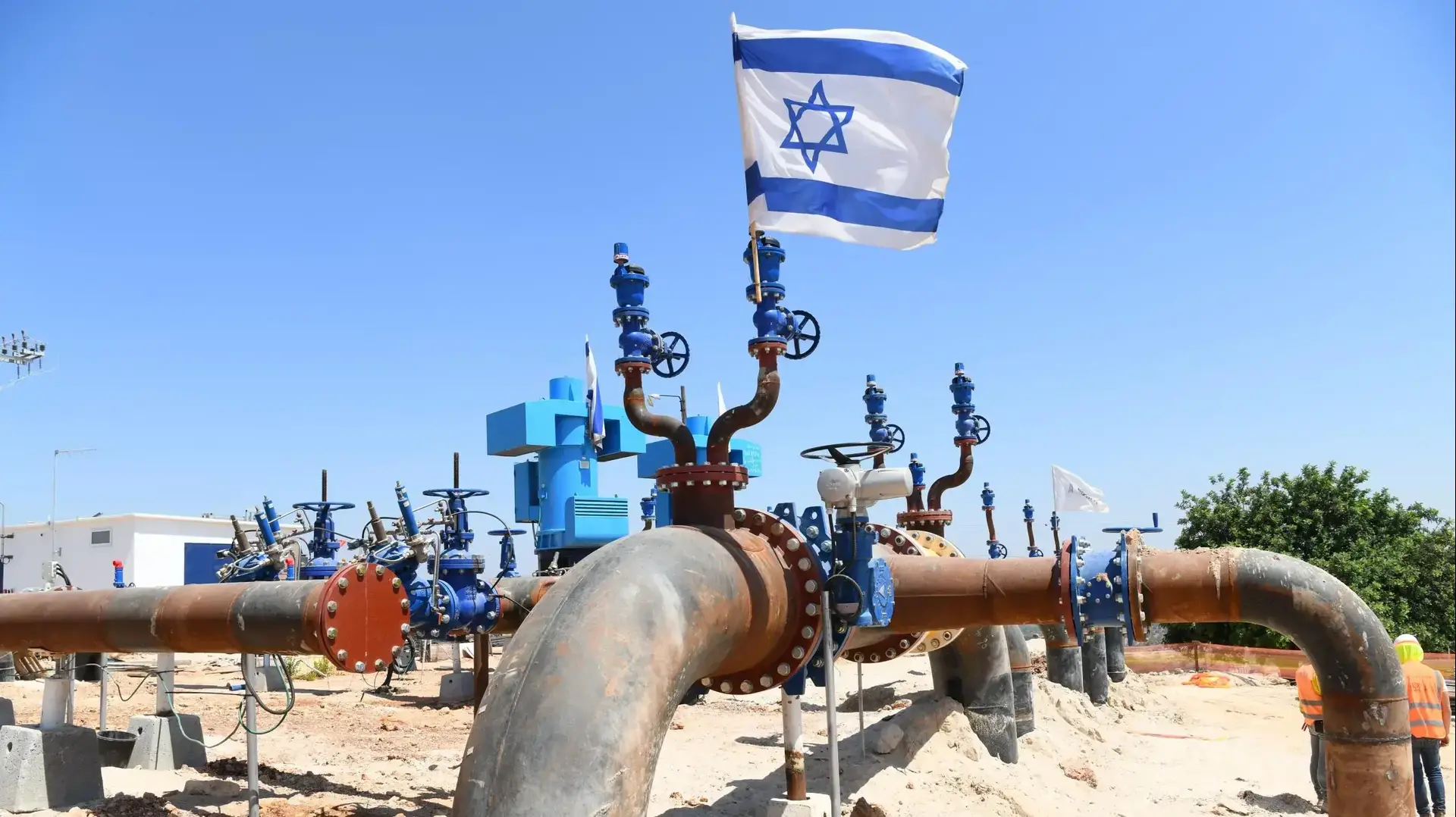מתקן מים של מקורות בשלבי סיום בניה, ליד איזור תעשייה ברקן, 15 ביולי 2020