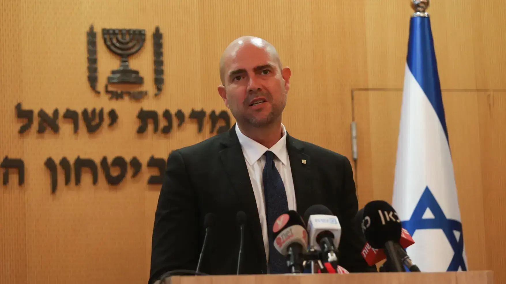 השר לביטחון הפנים אמיר אוחנה במסע"ת בעקבות ההפגנות והמחאות, ירושלים, 15 ביולי 2020