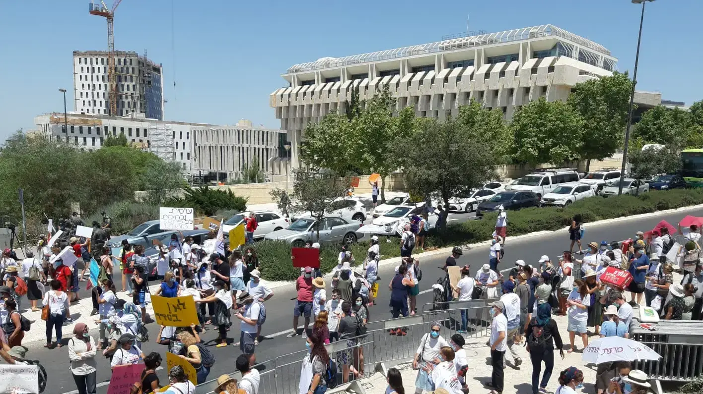 הפגנת העובדות הסוציאליות מול הכנסת, 19 ביולי 2020