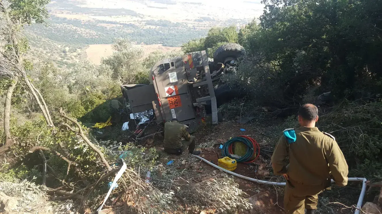 זירת תאונת כלי רכב צבאי בהר דב 22 ביולי 2020 זירת תאונת כלי רכב צבאי בהר דב 22 ביולי 2020