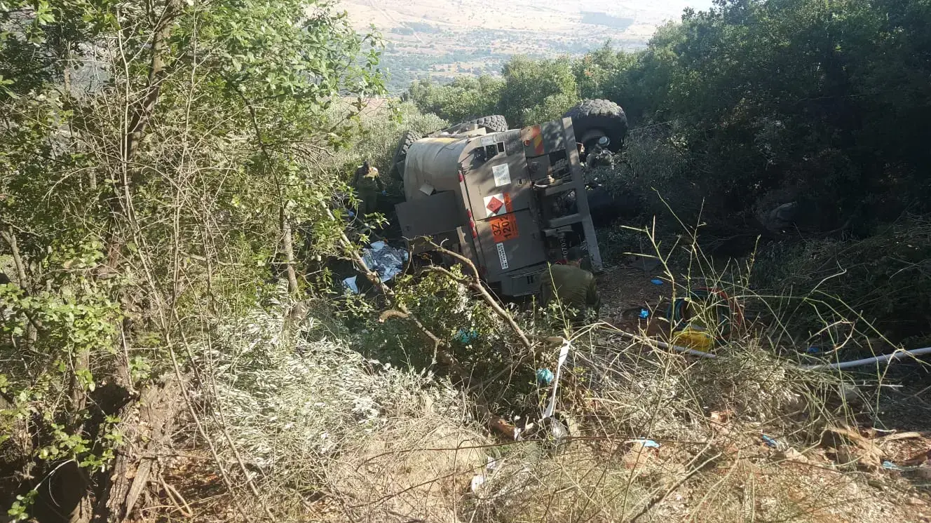 זירת תאונת כלי רכב צבאי בהר דב 22 ביולי 2020 זירת תאונת כלי רכב צבאי בהר דב 22 ביולי 2020