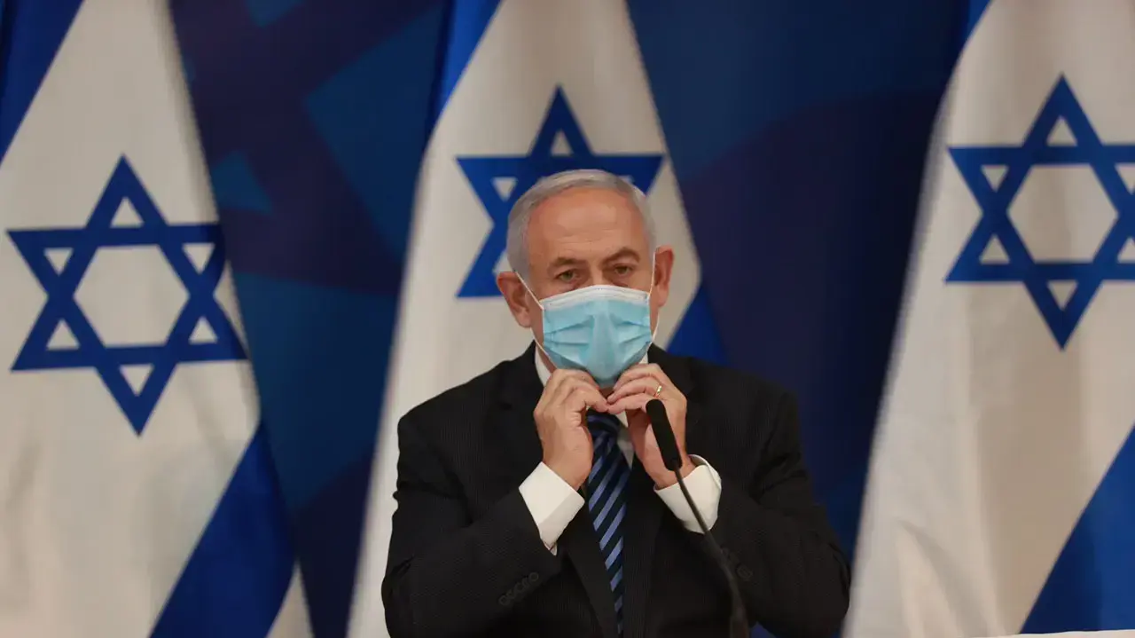 ראש הממשלה בנימין נתניהו בהצהרה לתקשורת, בקריה בתל אביב, 27 ביולי 2020 ראש הממשלה בנימין נתניהו בהצהרה לתקשורת, בקריה בתל אביב, 27 ביולי 2020