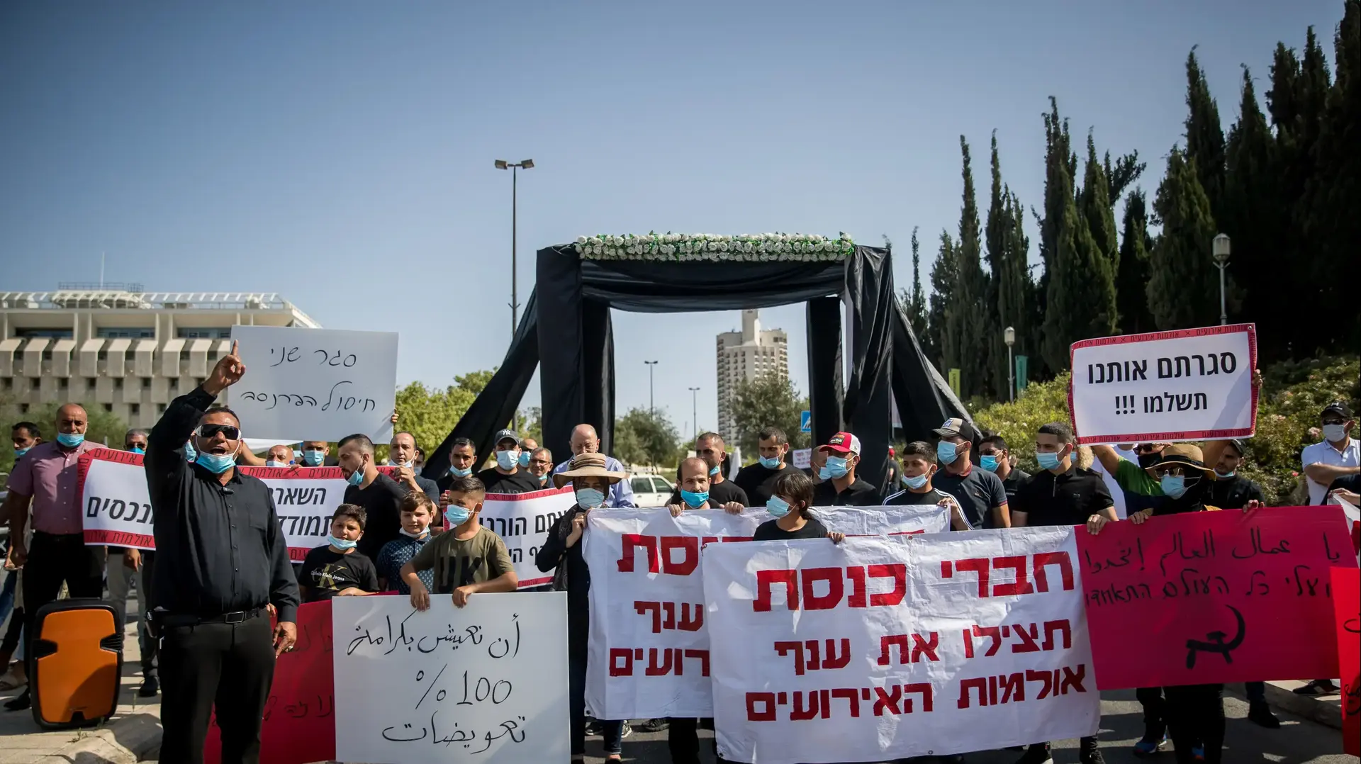 הפגנת בעלי האולמות מול מעון רה"מ בירושלים 26 ביולי 2020 