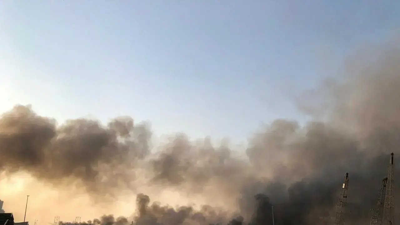 זירת הפיצוץ בנמל בביירות, לבנון 4 באוגוסט 2020
