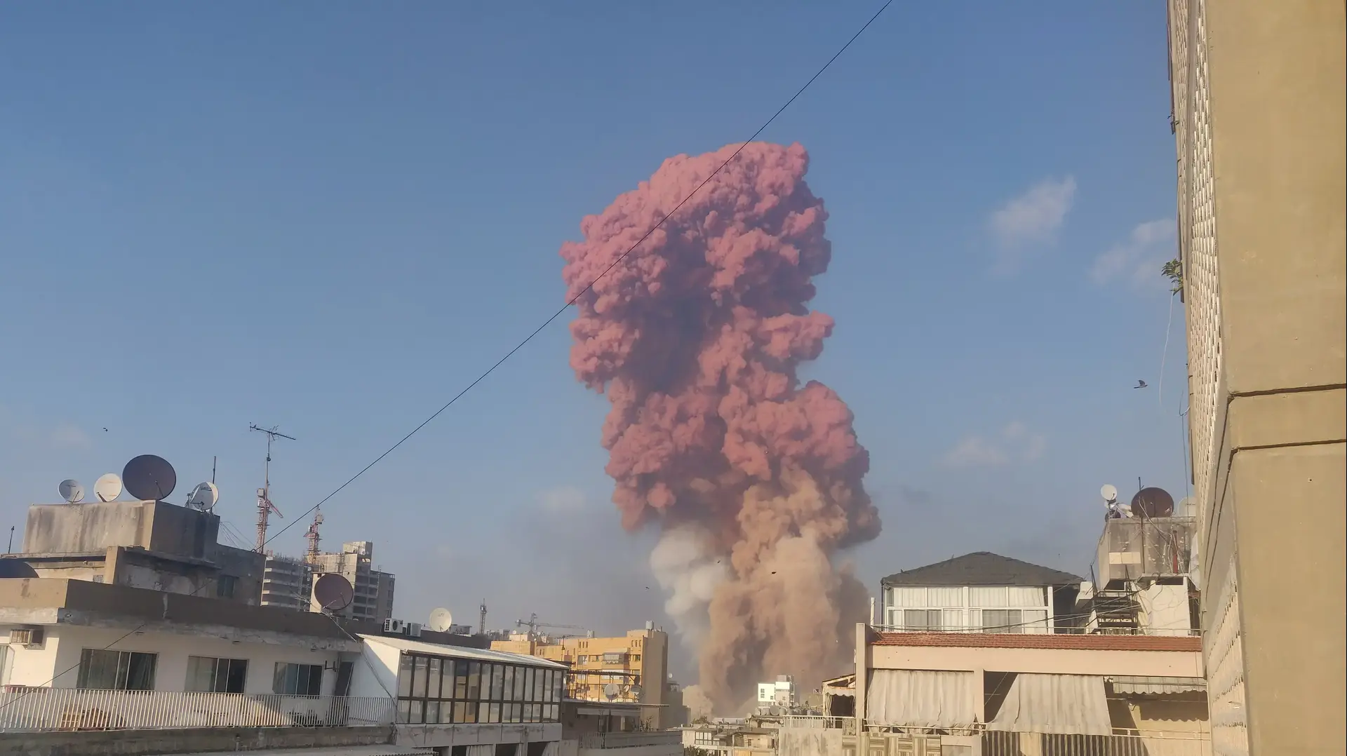זירת הפיצוץ העז שפקד את נמל ביירות, לבנון 4 באוגוסט 2020