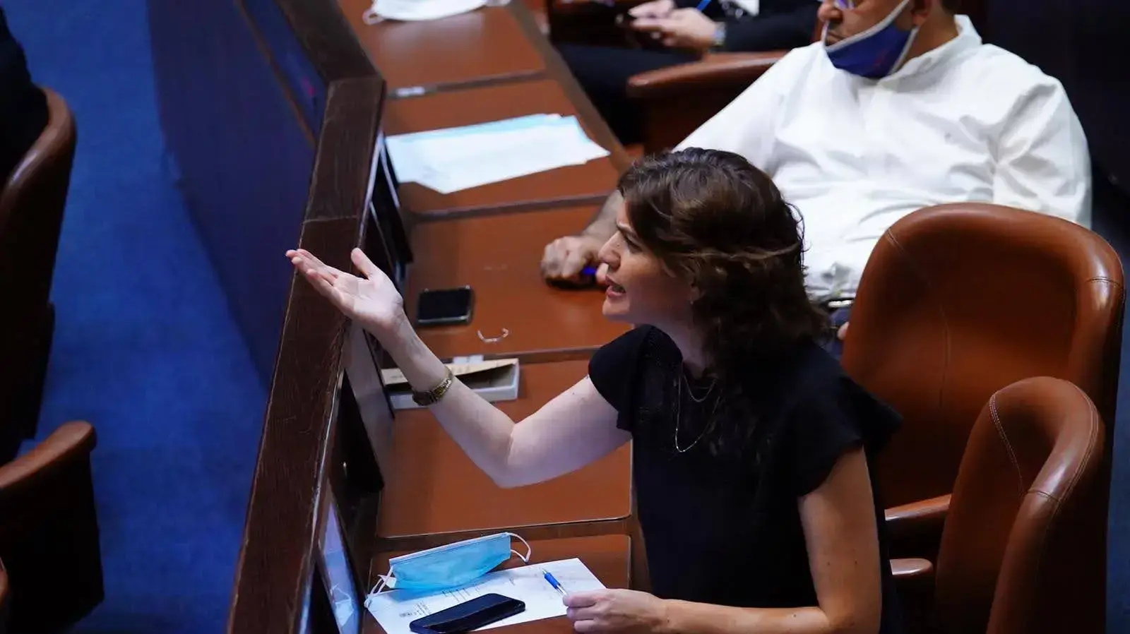 תמר זנדברג בדיון במליאת הכנסת, 5 באוגוסט 2020 תמר זנדברג בדיון במליאת הכנסת, 5 באוגוסט 2020