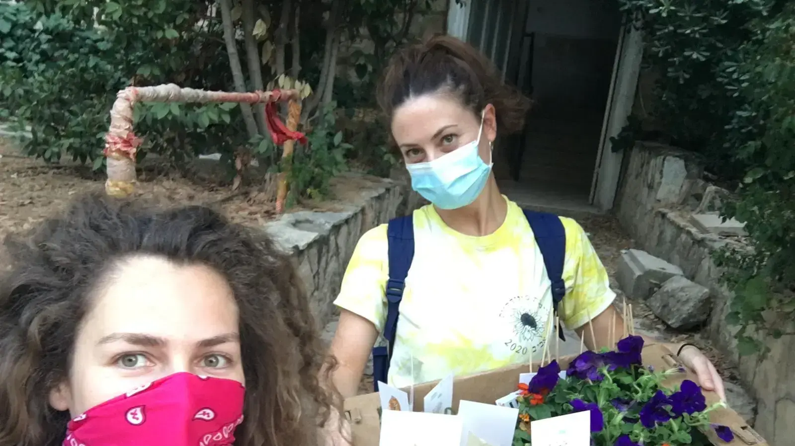משתתפי המחאות בכיכר פריז הגיעו מכל לחלק למעלה מ1500 עציצים, פרחים וגלויות מעוצבות לדיירי שכונות רחביה וטלביה הגרים באזור ההפגנות. 6 באוגוסט 2020 משתתפי המחאות בכיכר פריז הגיעו מכל לחלק למעלה מ1500 עציצים, פרחים וגלויות מעוצבות לדיירי שכונות רחביה וטלביה הגרים באזור ההפגנות. 6 באוגוסט 2020