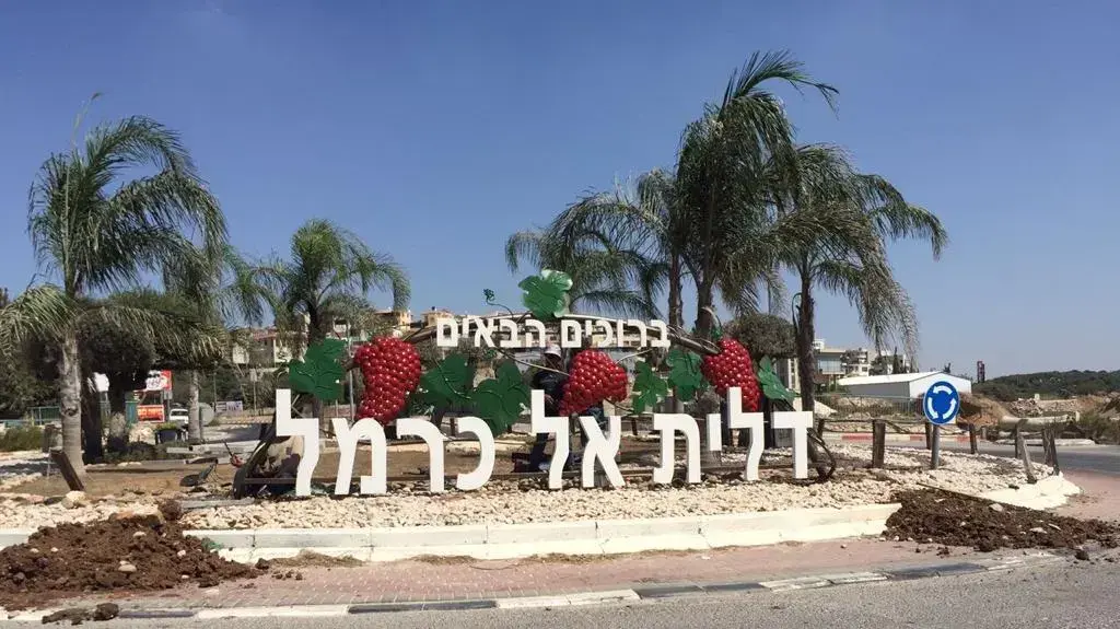 כיכר הכניסה ליישוב דליית אל כרמל כיכר הכניסה ליישוב דליית אל כרמל