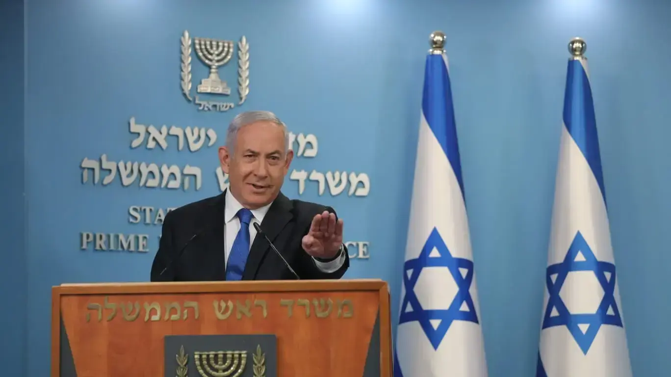 ראש הממשלה, בנימין נתניהו מתייחס במהלך נאומו לההסכם ההסיטורי עם איחוד האמירויות 13 באוגוסט 2020 ראש הממשלה, בנימין נתניהו מתייחס במהלך נאומו לההסכם ההסיטורי עם איחוד האמירויות 13 באוגוסט 2020