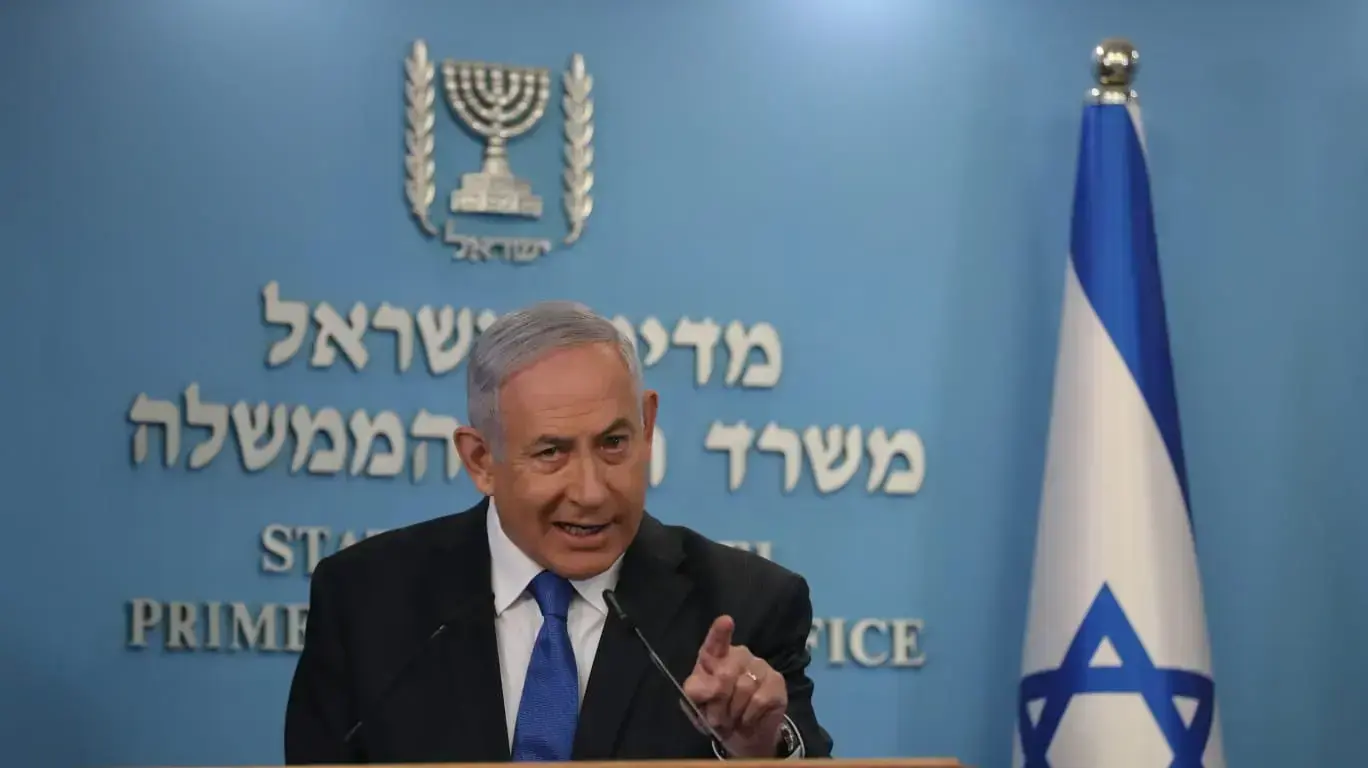 ראש הממשלה, בנימין נתניהו מתייחס במהלך נאומו לההסכם ההסיטורי עם איחוד האמירויות 13 באוגוסט 2020 ראש הממשלה, בנימין נתניהו מתייחס במהלך נאומו לההסכם ההסיטורי עם איחוד האמירויות 13 באוגוסט 2020