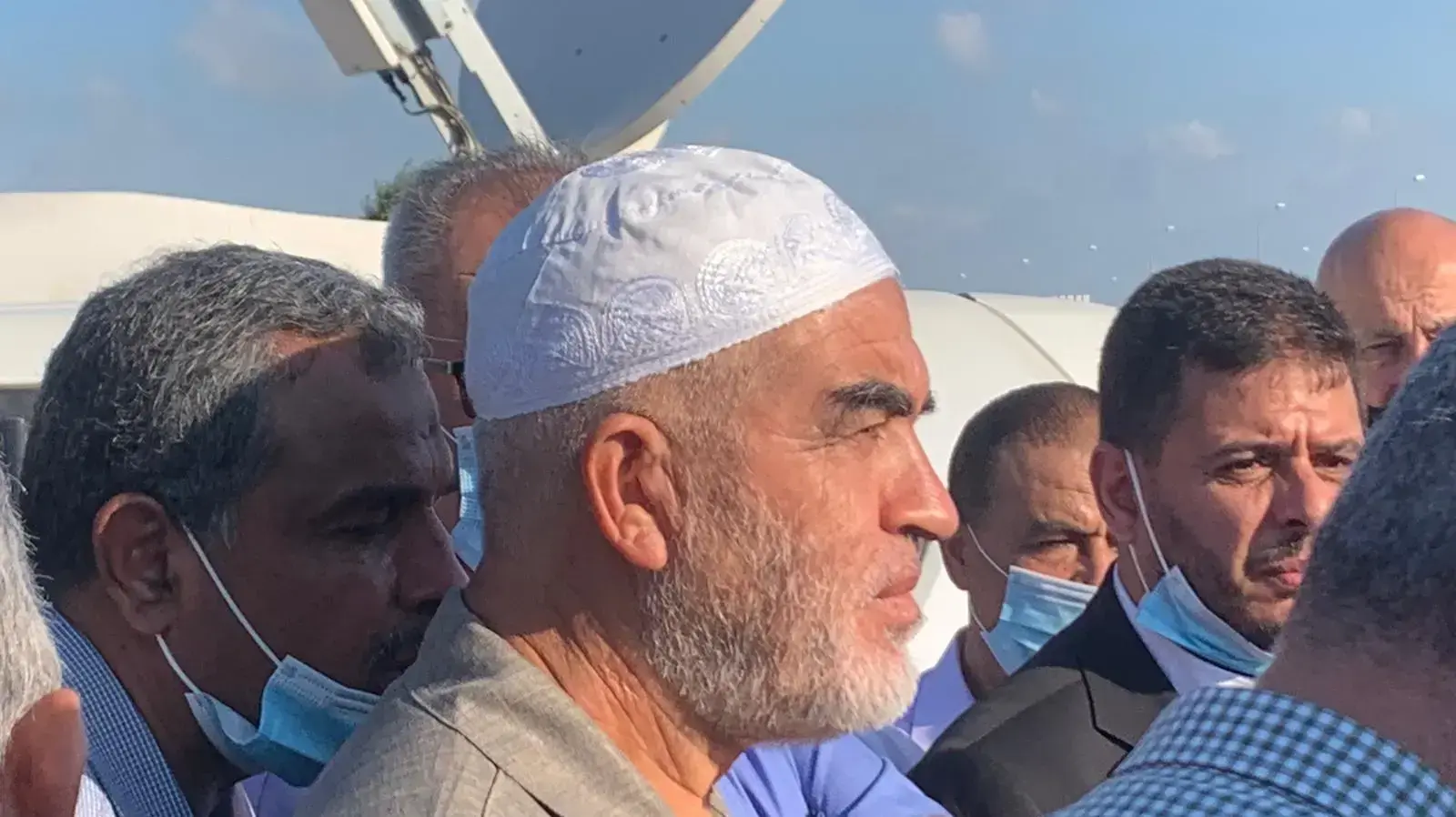ראאד סלאח, מנהיג הפלג הצפוני של התנועה האיסלאמית נכנס לכלא בבית המעצר קישון, חיפה. 16 באוגוסט 2020