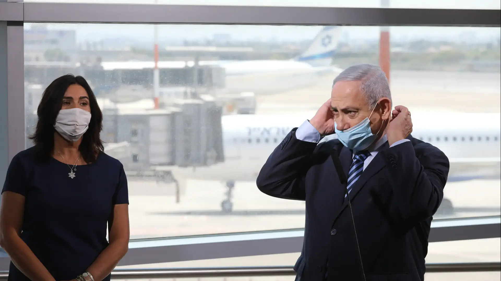 ראש הממשלה נתניהו ושרת התחבורה רגב ביקרו בנתב"ג, 17 באוגוסט 2020 ראש הממשלה נתניהו ושרת התחבורה רגב ביקרו בנתב"ג, 17 באוגוסט 2020