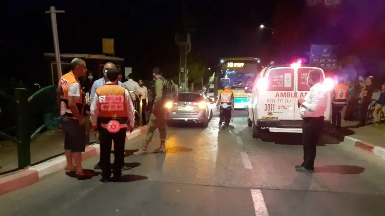 זירת החשד לפיגוע הדקירה בירושלים 17 באוגוסט 2020