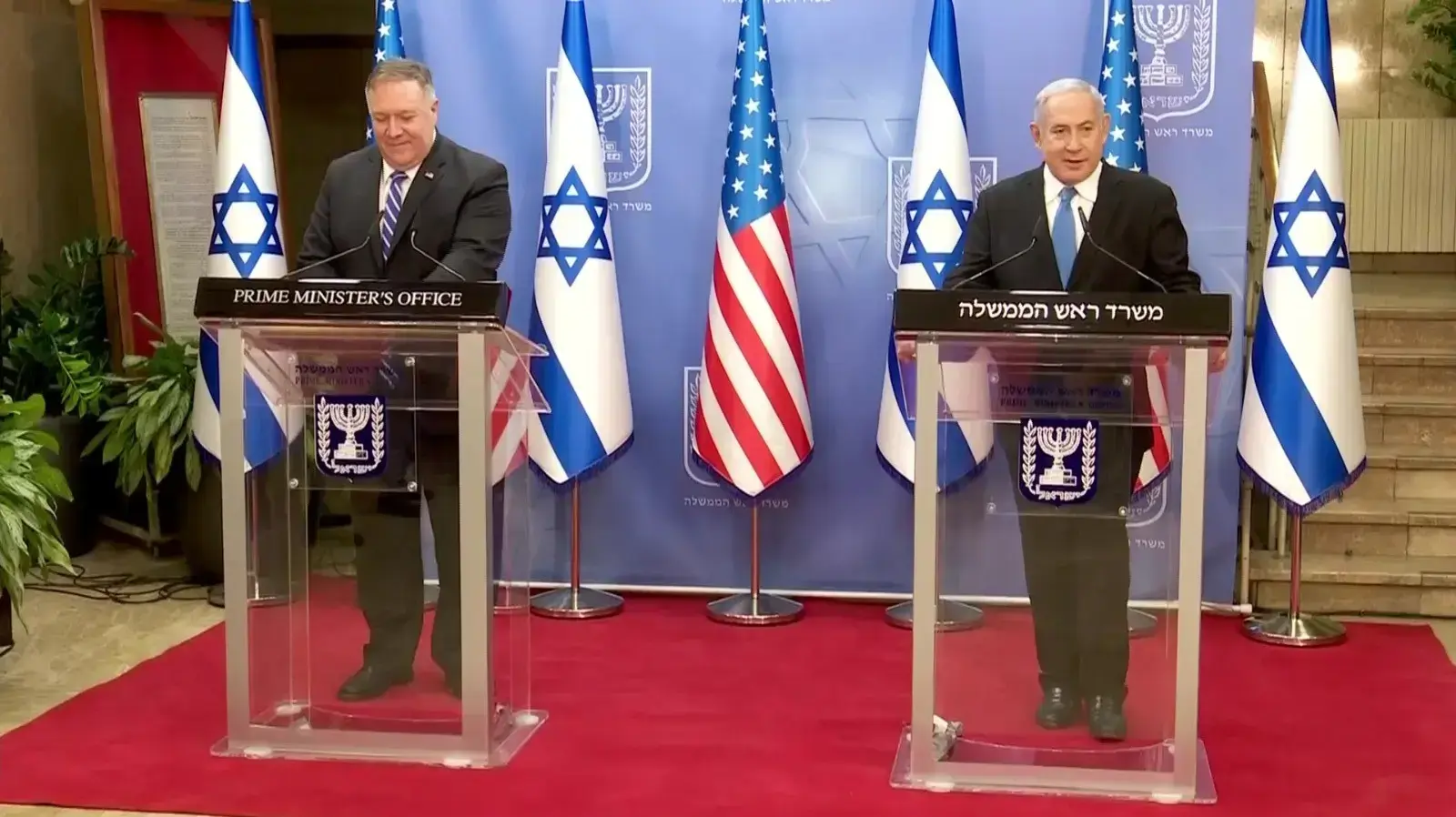 פגישת שר החוץ האמריקני מייק פומפאו עם ראש הממשלה בנימין נתניהו, 24 באוגוסט 2020 פגישת שר החוץ האמריקני מייק פומפאו עם ראש הממשלה בנימין נתניהו, 24 באוגוסט 2020