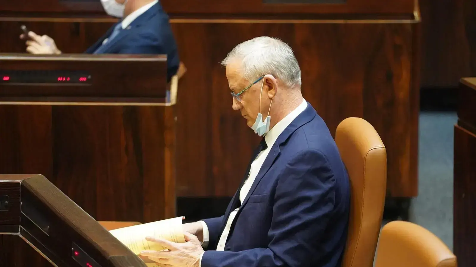בני גנץ במהלך כינוס מליאת הכנסת 24 באוגוסט 2020 בני גנץ במהלך כינוס מליאת הכנסת 24 באוגוסט 2020