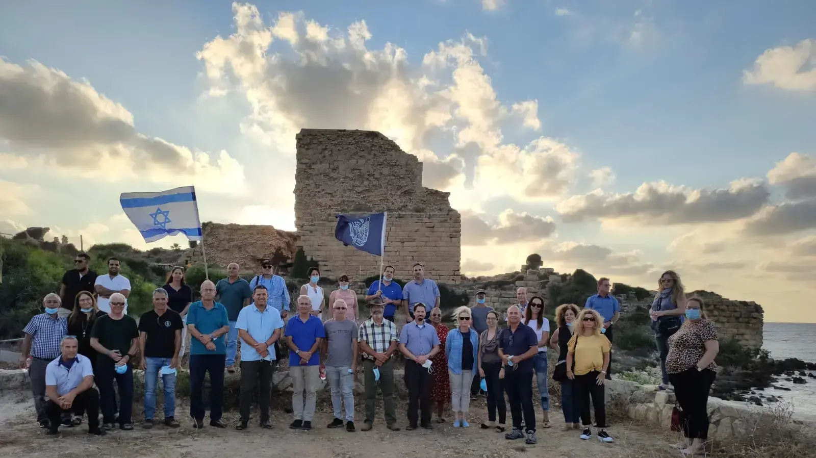 חברי מליאת מועצת חוף הכרמל בביקור היסטורי במבצר בעתלית. 04 בפסטמבר 2020