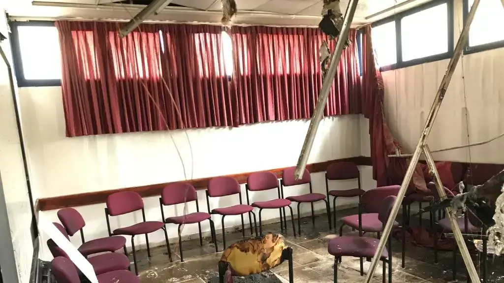 שריפה במתחם בית הספר ביישוב נווה שלום 7 בספטמבר 2020 שריפה במתחם בית הספר ביישוב נווה שלום 7 בספטמבר 2020