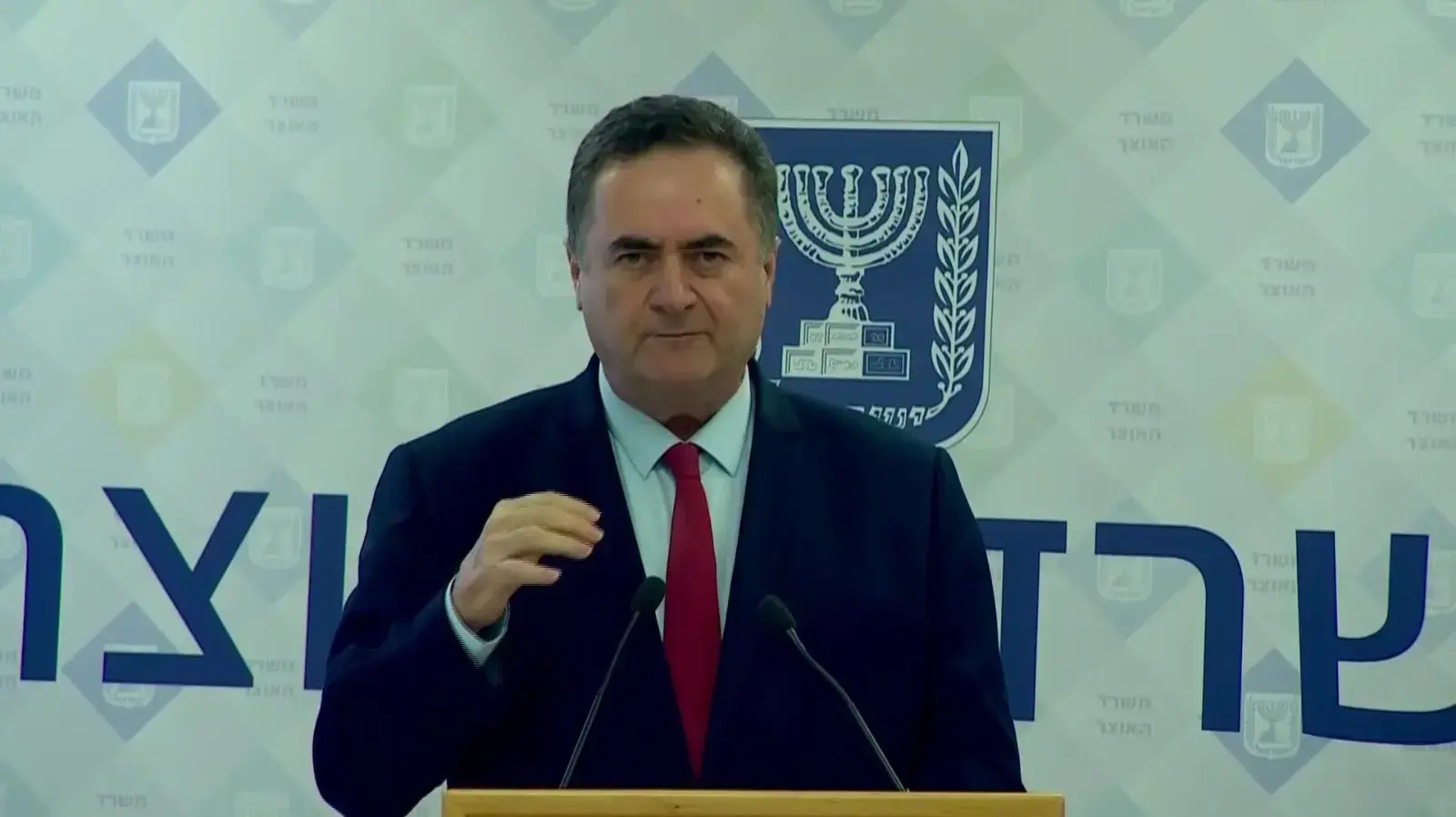 ישראל כץ במהלך הצהרתו לתקשורת 17 בפסטמבר 2020 ישראל כץ במהלך הצהרתו לתקשורת 17 בפסטמבר 2020