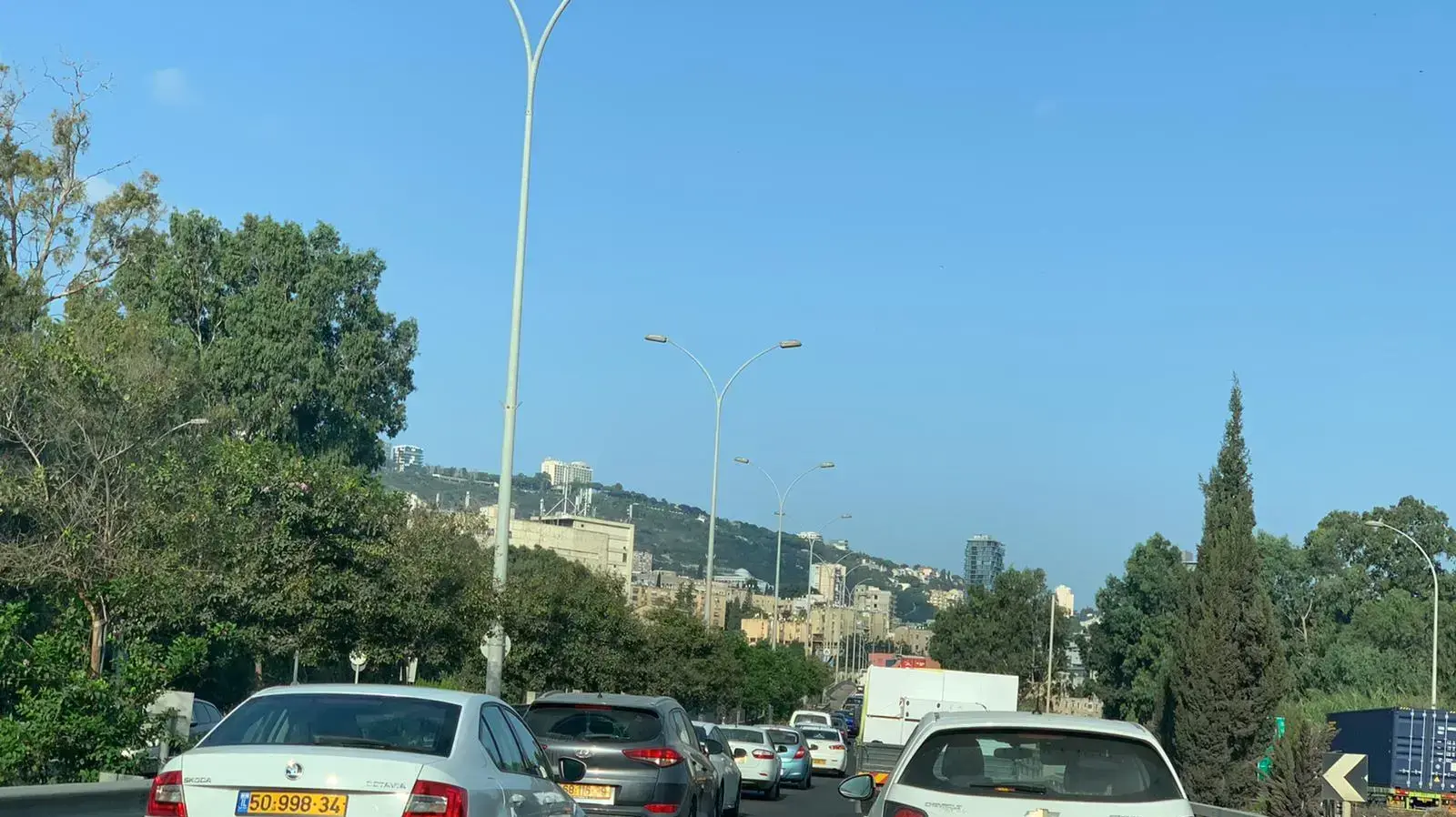 הכניסה לחיפה מכיוון כביש 22, 21 בספטמבר 2020 הכניסה לחיפה מכיוון כביש 22, 21 בספטמבר 2020