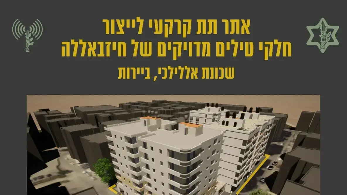 אתרים בהם פועל ארגון הטרור חיזבאללה לייצור רכיבי טילים מדויקים בלב העיר ביירות אתרים בהם פועל ארגון הטרור חיזבאללה לייצור רכיבי טילים מדויקים בלב העיר ביירות