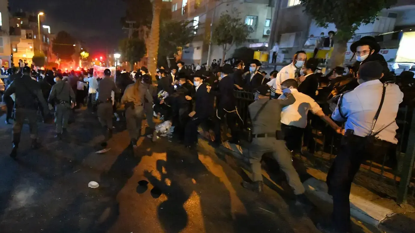 פעולות אכיפה של המשטרה בבני ברק 4 באוקטובר 2020
