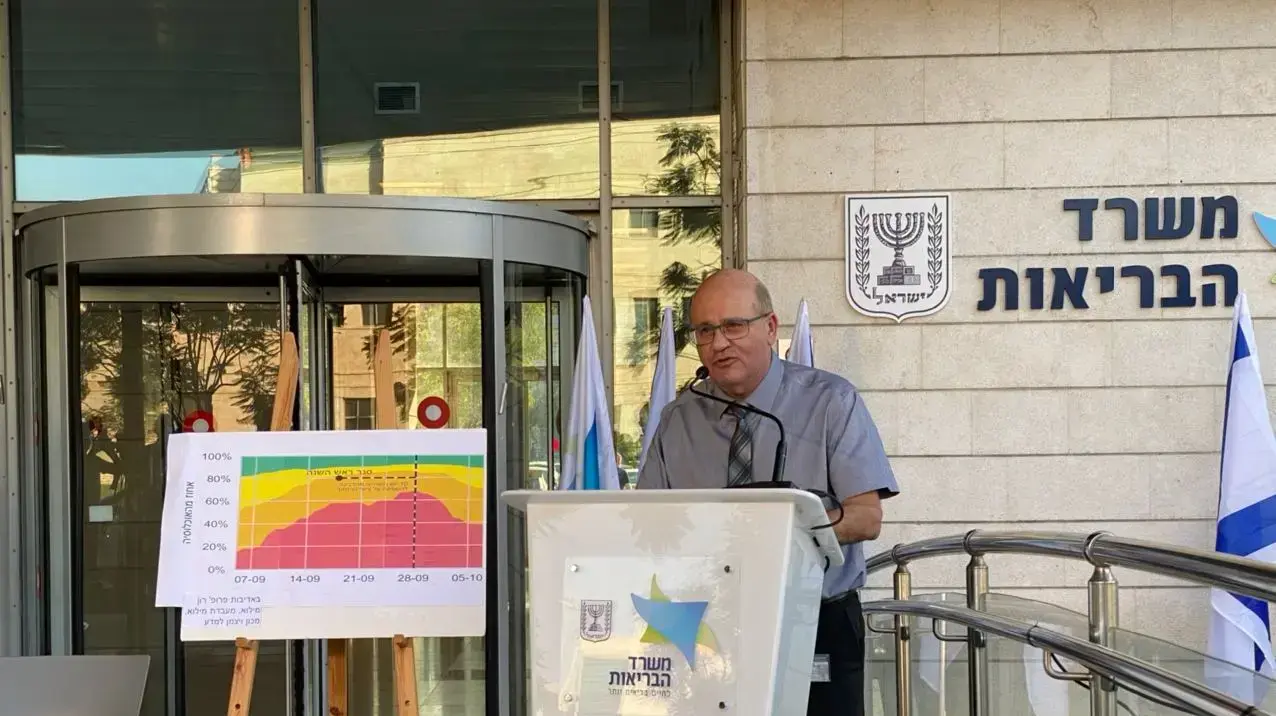 מנכ"ל משרד הבריאות, חזי לוי במהלך תדרוך לתקשורת במשלט הקורונה של משרד הבריאות 8 באוקטבר 2020 מנכ"ל משרד הבריאות, חזי לוי במהלך תדרוך לתקשורת במשלט הקורונה של משרד הבריאות 8 באוקטבר 2020