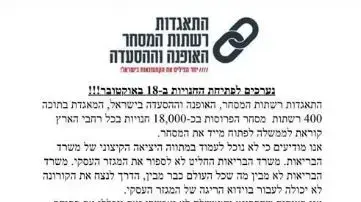מכתב התאגדות רשתות המסחר האופנה וההסעה על פתיחת העסקים מכתב התאגדות רשתות המסחר האופנה וההסעה על פתיחת העסקים