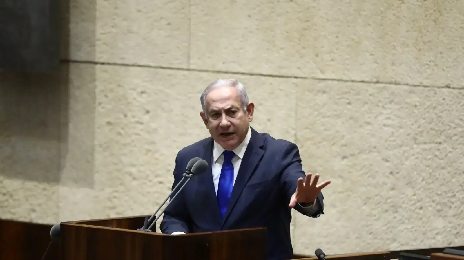 רה"מ, בנימין נתניהו במהלך נאומו במליאת הכנסת 15 באוקטבור 2020 