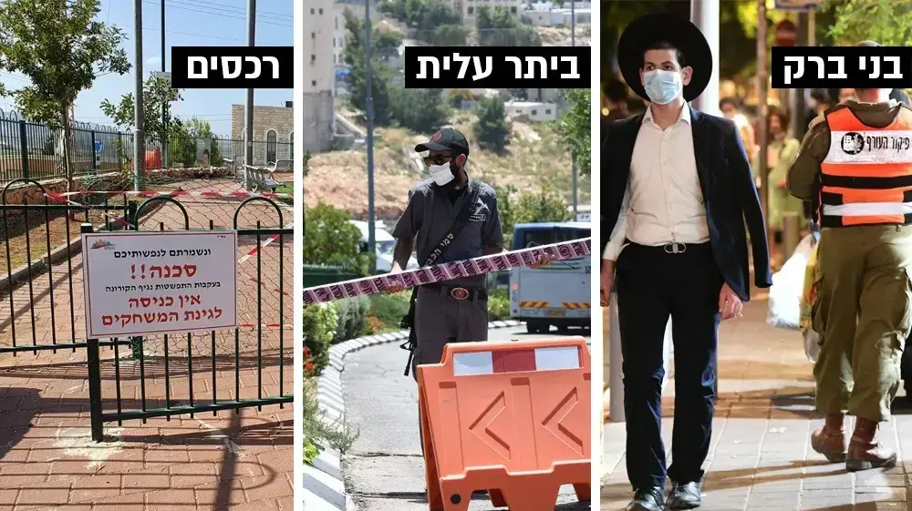 בני ברק, ביתר עילית, רכסים שהוגדרו ערים אדומות