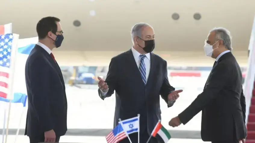טקס קבלת פנים בשדה התעופה בן גוריון למשלחת איחוד האמירויות, במעמד ראש הממשלה בנימין נתניהו 20 באוקטובר 2020 טקס קבלת פנים בשדה התעופה בן גוריון למשלחת איחוד האמירויות, במעמד ראש הממשלה בנימין נתניהו 20 באוקטובר 2020
