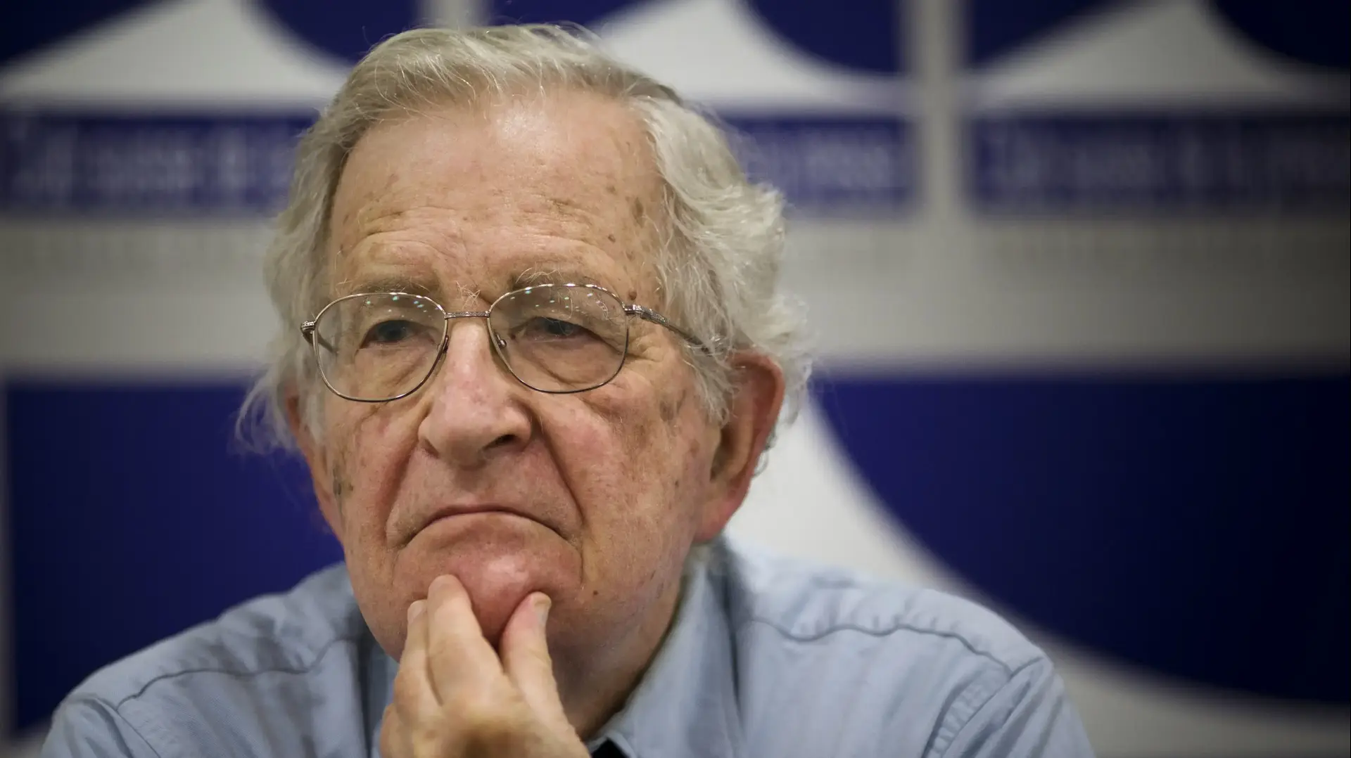 האינטלקטואל והבלשן נועם חומסקי בז'נבה, שוויץ, 26 ביולי 2013